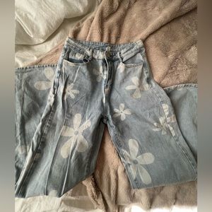 Floral Print Jeans